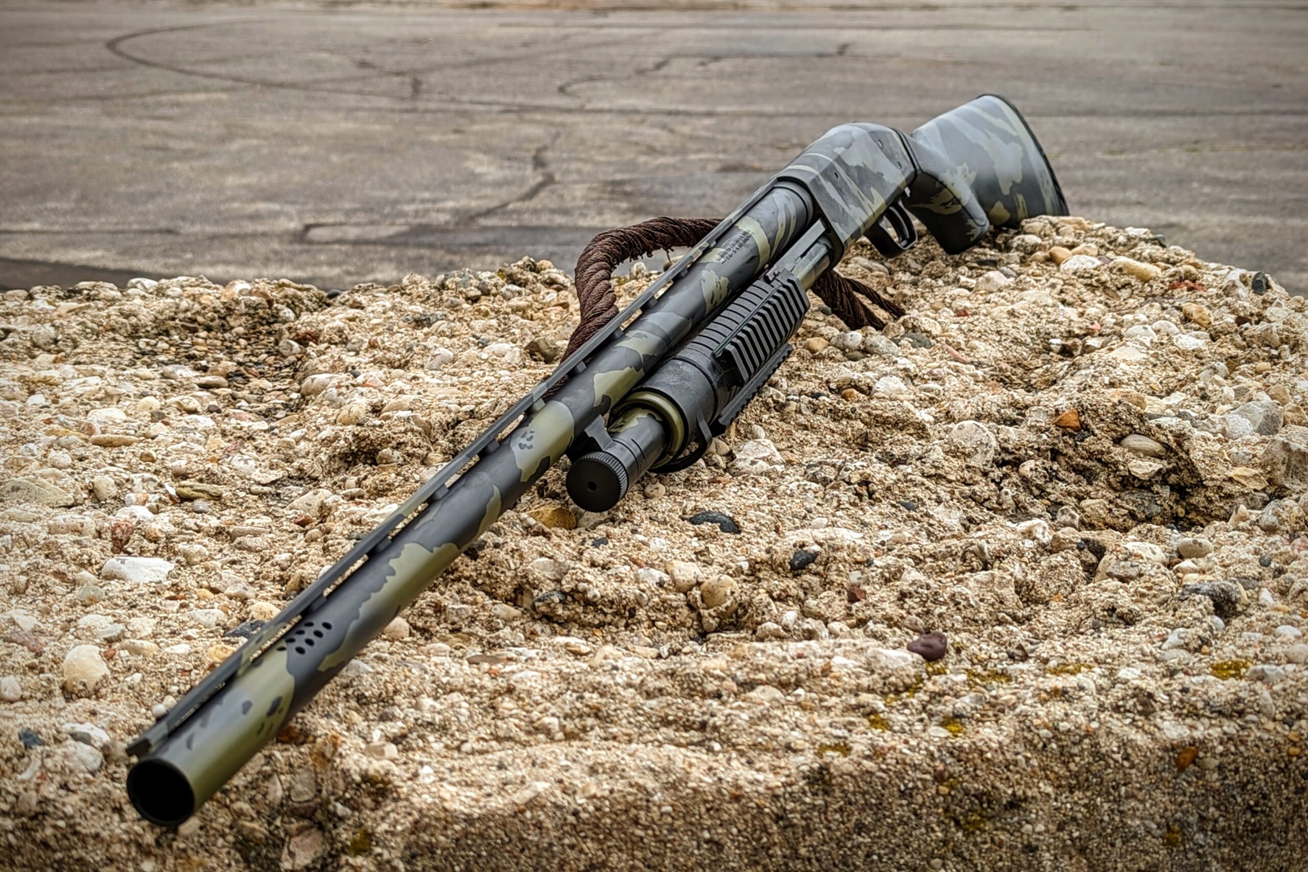 Mossberg 500 Cerakote Graphite Black Novetzke Bazooka Green Sniper Grey Left